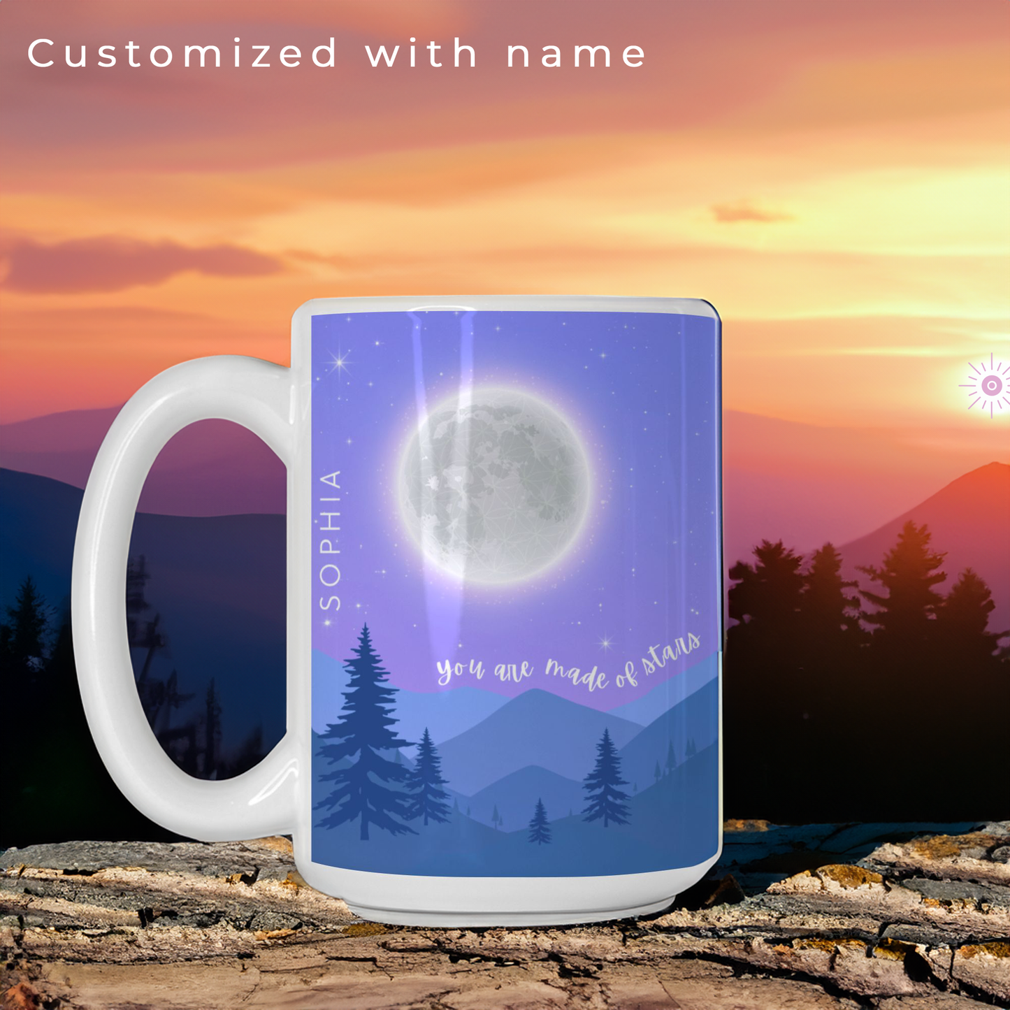 Personalized You Are Made of Stars - Be the Light Mug - 15oz - Custom Design Options